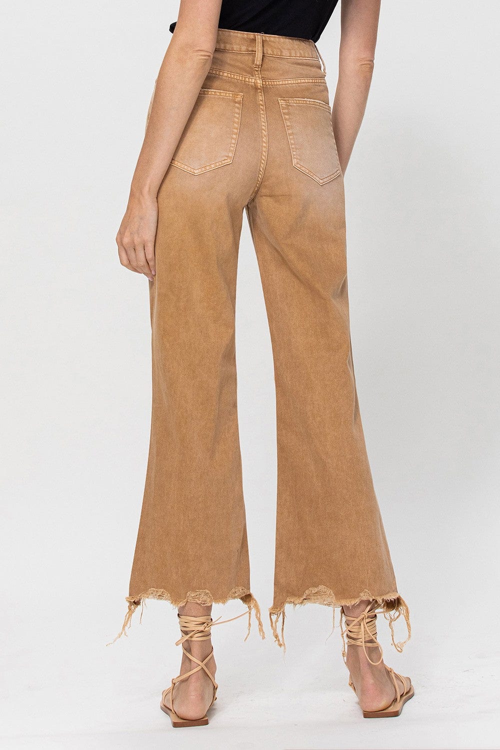 Vervet 90s Vintage Crop Flare Jeans-Mustard - Infinity Raine