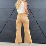 Vervet 90s Vintage Crop Flare Jeans-Mustard - Infinity Raine