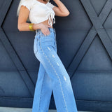 Pearl High Rise Jeans In Light Stone - Infinity Raine