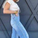 Pearl High Rise Jeans In Light Stone - Infinity Raine