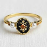 Vintage Enamel Drip Ring with Artistic Design - Infinity Raine