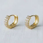 Vintage Inspired Cubic Zirconia Huggie Hoop Earrings - Infinity Raine