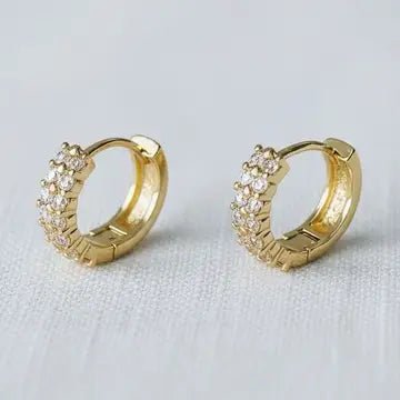 Vintage Inspired Cubic Zirconia Huggie Hoop Earrings - Infinity Raine