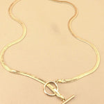 Snake Chain on Toggle Necklace-Gold - Infinity Raine