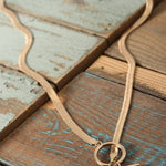 Snake Chain on Toggle Necklace-Gold - Infinity Raine
