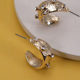 Hammered Rhinestone Mini Hoops In Gold - Infinity Raine
