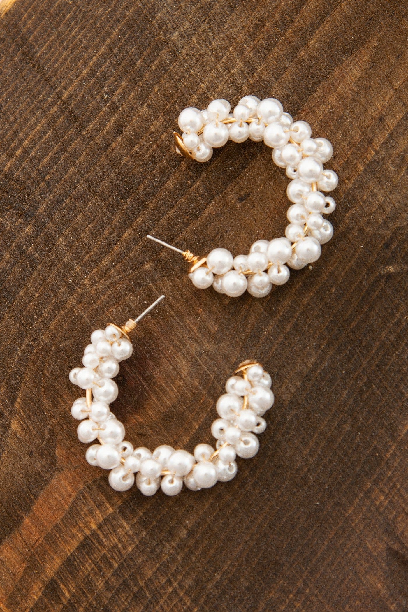 Pearl Beaded Hoop Earrings - Infinity Raine