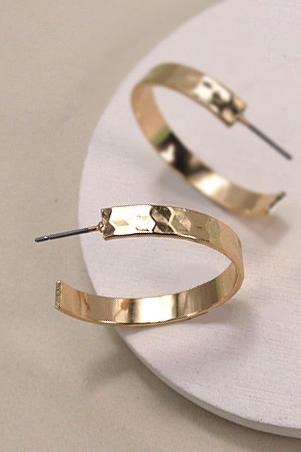 The Classic Hammered Hoops In Gold - Infinity Raine
