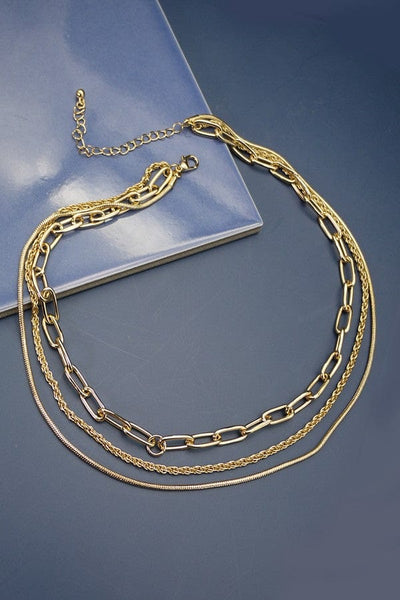 Multi Layer Chain Necklace-Gold - Infinity Raine