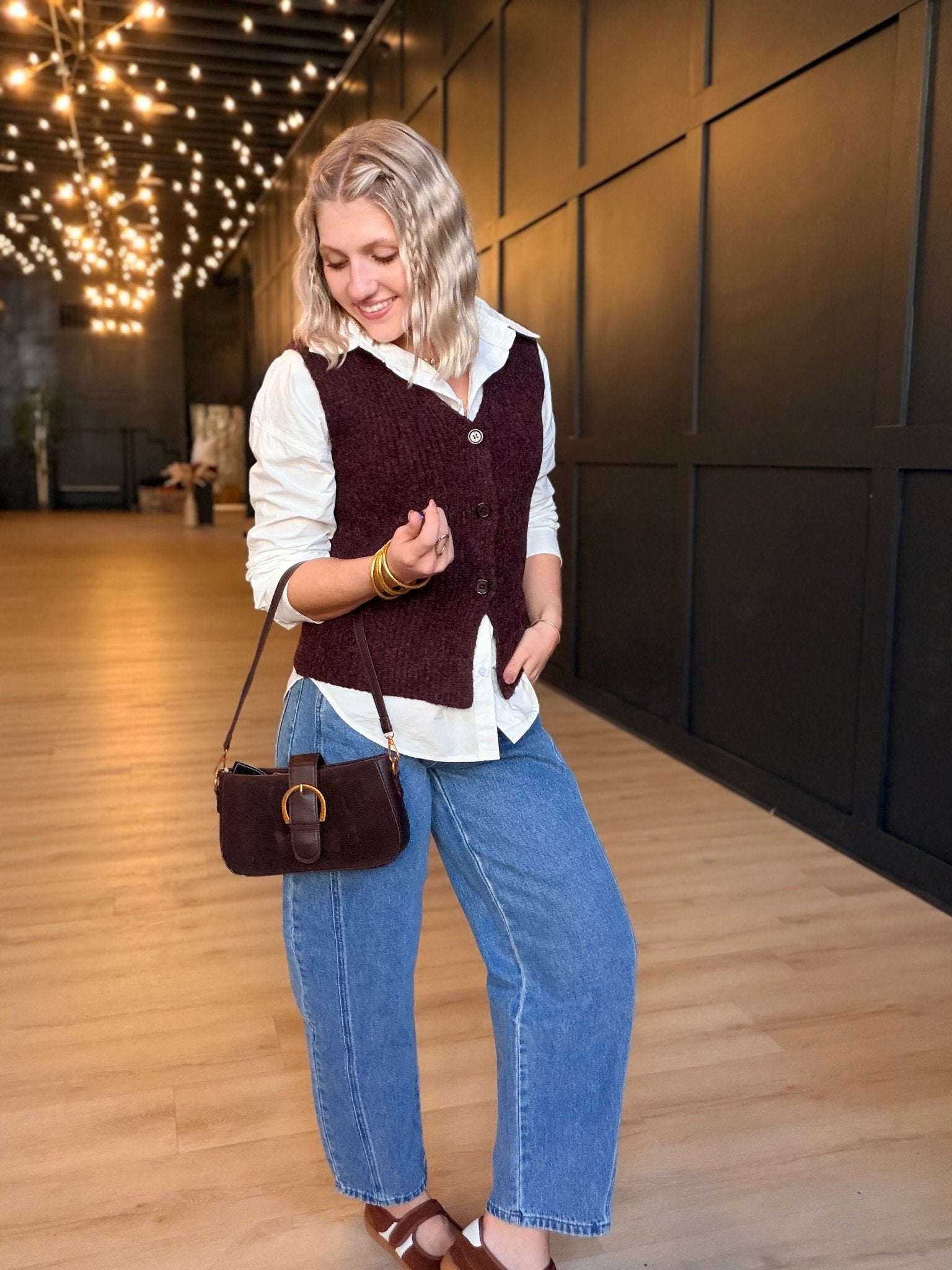 Warm Cider Sweater Vest In Burgundy - Infinity Raine