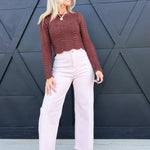Washed Color Stretch Pants In Baby Pink - Infinity Raine