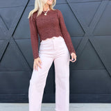Washed Color Stretch Pants In Baby Pink - Infinity Raine