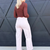 Washed Color Stretch Pants In Baby Pink - Infinity Raine