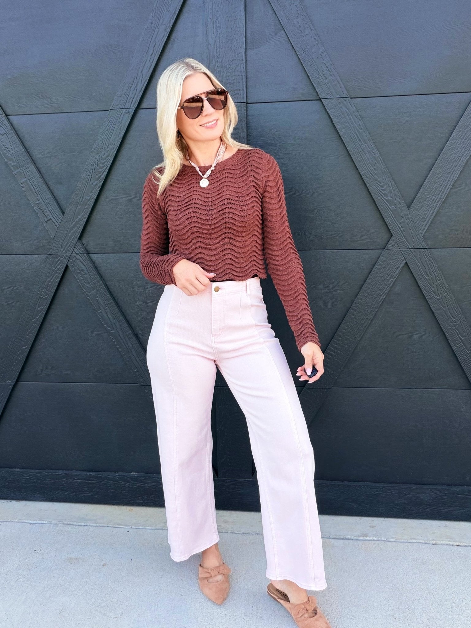 Washed Color Stretch Pants In Baby Pink - Infinity Raine
