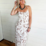 Wester Print Maxi Dress In Cream - Infinity Raine