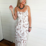 Wester Print Maxi Dress In Cream - Infinity Raine