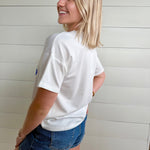 Western Boots Rhinestone T-Shirt In Ivory - Infinity Raine