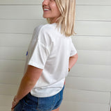 Western Boots Rhinestone T-Shirt In Ivory - Infinity Raine