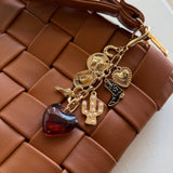 Western Heart Cross Hat Boot Heart Bag Charm In Gold - Infinity Raine