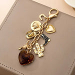 Western Heart Cross Hat Boot Heart Bag Charm In Gold - Infinity Raine