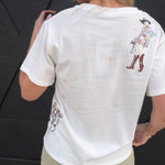Western Motif Embroidered Graphic T Shirt In Off White - Infinity Raine