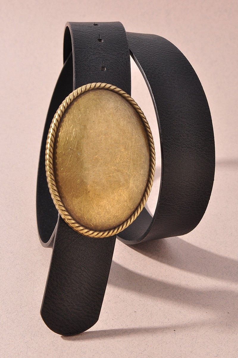 Western Oval Buckle Leather Belts - Infinity Raine