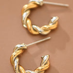 Two Toned Twisted Wire Hoops - Infinity Raine