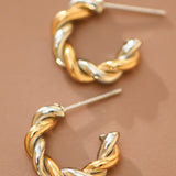 Two Toned Twisted Wire Hoops - Infinity Raine