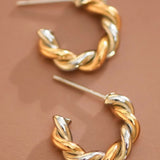 Two Toned Twisted Wire Hoops - Infinity Raine