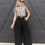 Wide-leg Flap Pocket Pants In Black - Infinity Raine
