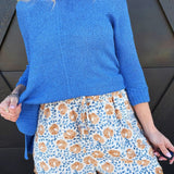 Wild Floral Shorts In Blue & Rust - Infinity Raine