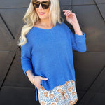 Wild Floral Shorts In Blue & Rust - Infinity Raine