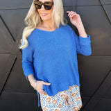 Wild Floral Shorts In Blue & Rust - Infinity Raine
