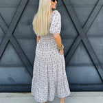 Abstract Print Maxi Dress In Cream - Infinity Raine