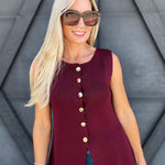 Fine Knit Peplum Top In Burgundy - Infinity Raine