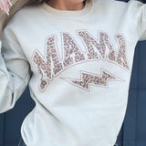 Mama Leopard Graphic Sweatshirt-Sand - Infinity Raine
