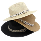 Braided Jute Band Straw Panama Hat In Multi - Infinity Raine