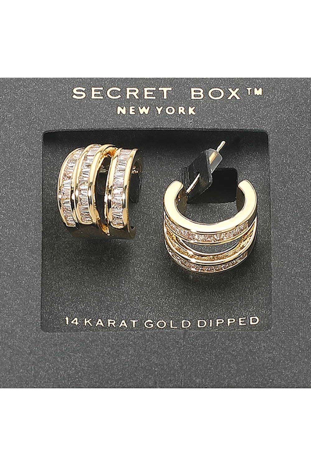 WONA TRADING Jewelry - Earrings Baguette Split Hoop Earrings In Gold 51972342