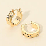 WONA TRADING Jewelry - Earrings Quilt Pattern Pin Catch Hoop Earrings In Gold 54888694