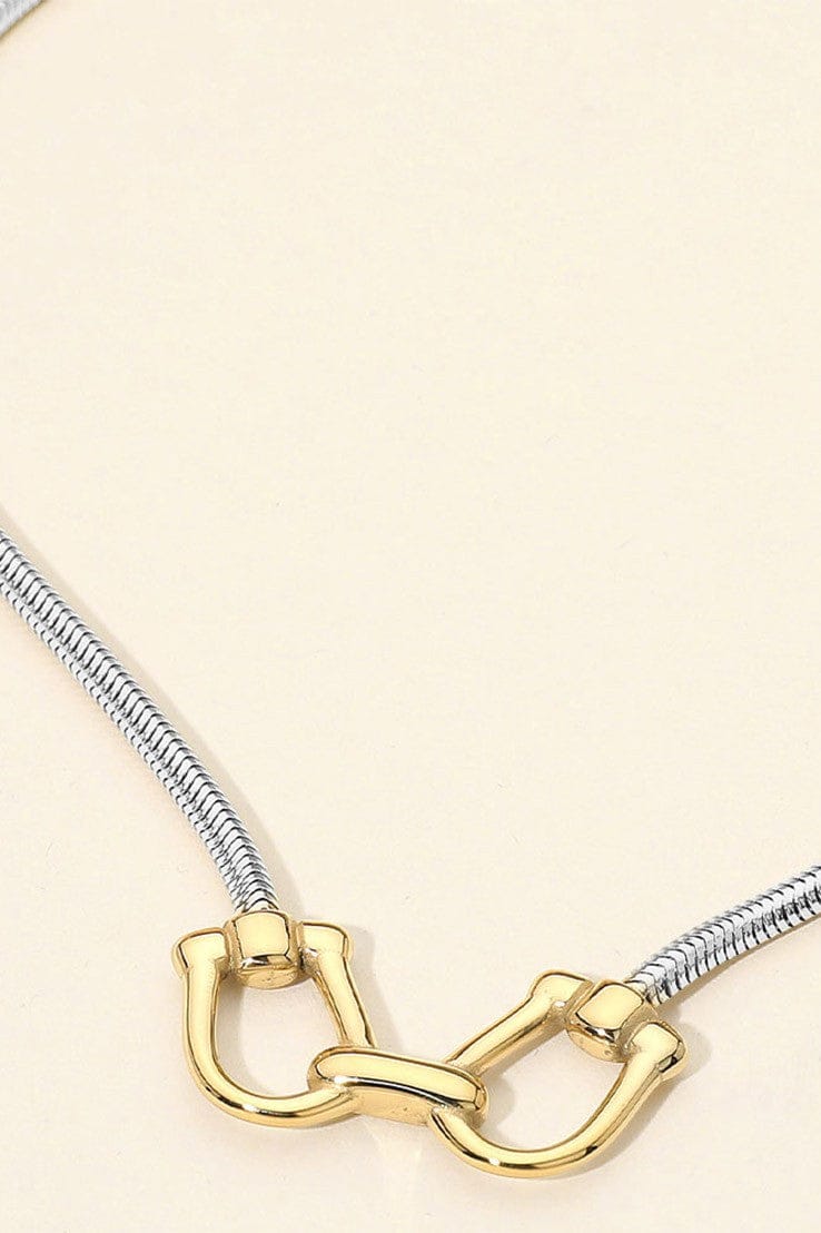 WONA TRADING Jewelry - Necklaces Stainless Steel Two Tone Horse-bit Necklace 55470582