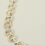 WONA TRADING Jewelry - Necklaces Stone Paved Horse-bit Chain Necklace In Gold 47180278