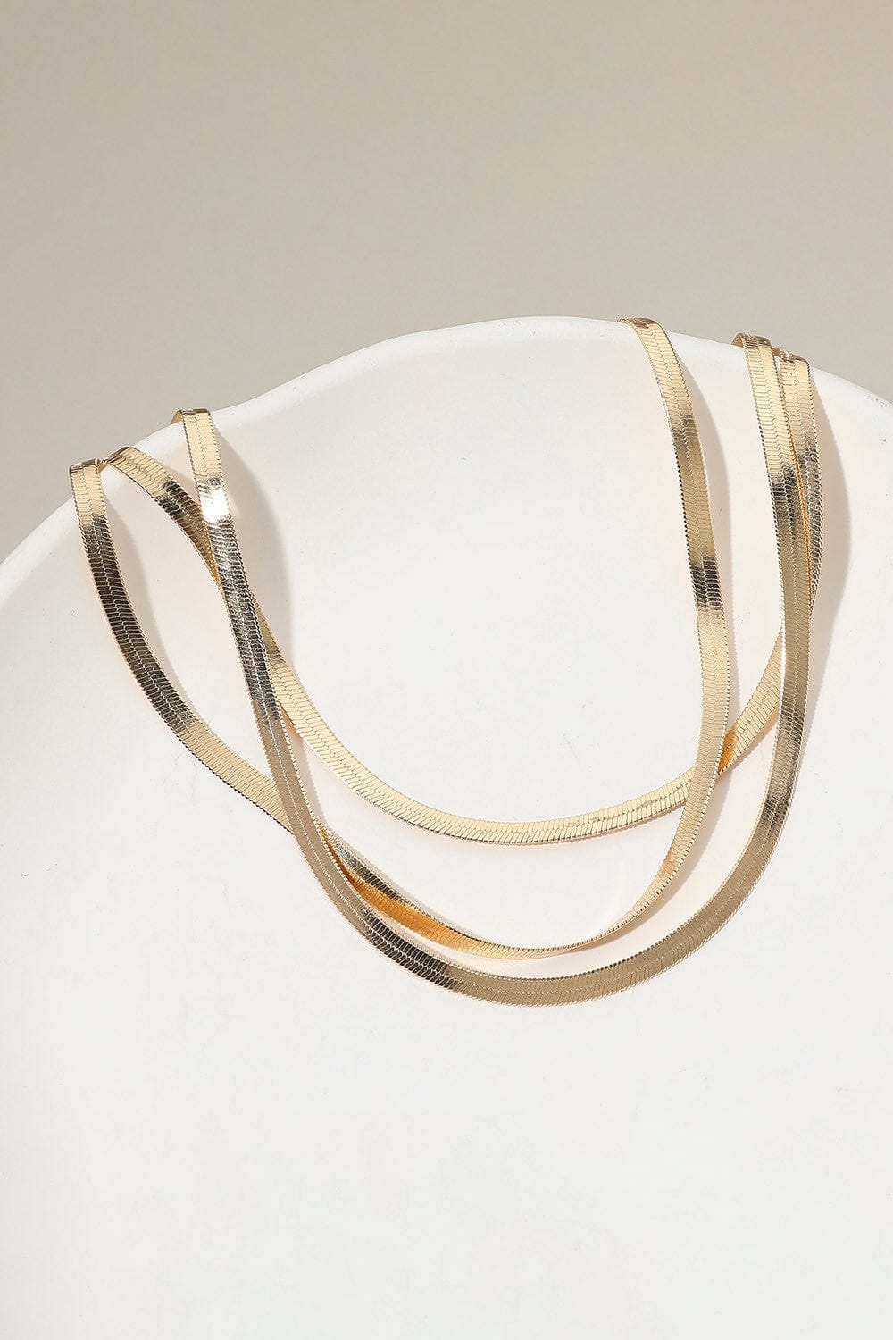 WONA TRADING Jewelry - Necklaces Triple Layered Flat Snake Chain Necklace In Gold 46819830