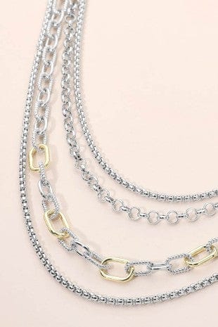 WONA TRADING Jewelry - Necklaces Two Tone Mixed Link Chain Layered Necklace 50653686