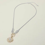 WONA TRADING Jewelry - Necklaces Two Tone Stone Paved Sunburst Necklace 27724022