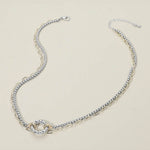 WONA TRADING Jewelry - Necklaces Two Tone Textured Ring Dual Chain Necklace 61729270