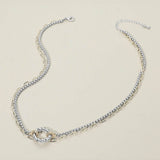 WONA TRADING Jewelry - Necklaces Two Tone Textured Ring Dual Chain Necklace 61729270