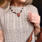 Wood Bead Heart Pendant Necklace - Infinity Raine