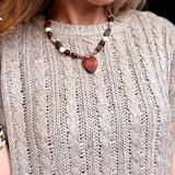 Wood Bead Heart Pendant Necklace - Infinity Raine