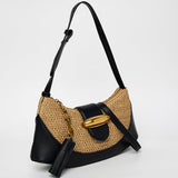 Woven Contrast Shoulder Bag - Infinity Raine
