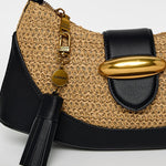Woven Contrast Shoulder Bag - Infinity Raine